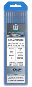 .8% Zirconiated Wolfram Tungsten Electrodes